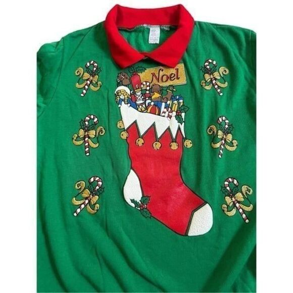 Vintage UGLY SWEATER NOEL BESTIE SIZE L made in USA - Picture 5 of 8